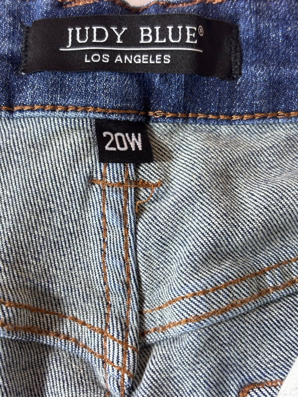Judy Blue Skinny Fit Jeans Hi-Rise Stretchy Distressed Raw Hem Blue Denim Sz 20W - Picture 10 of 15